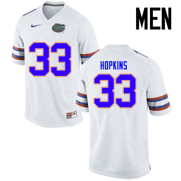 Men Florida Gators #33 Tyriek Hopkins College Football Jerseys Sale-White - Click Image to Close